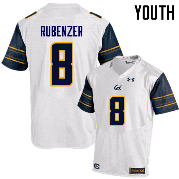 Youth #8 Luke Rubenzer Cal Bears (California Golden Bears College) Football Jerseys Sale-White - Click Image to Close